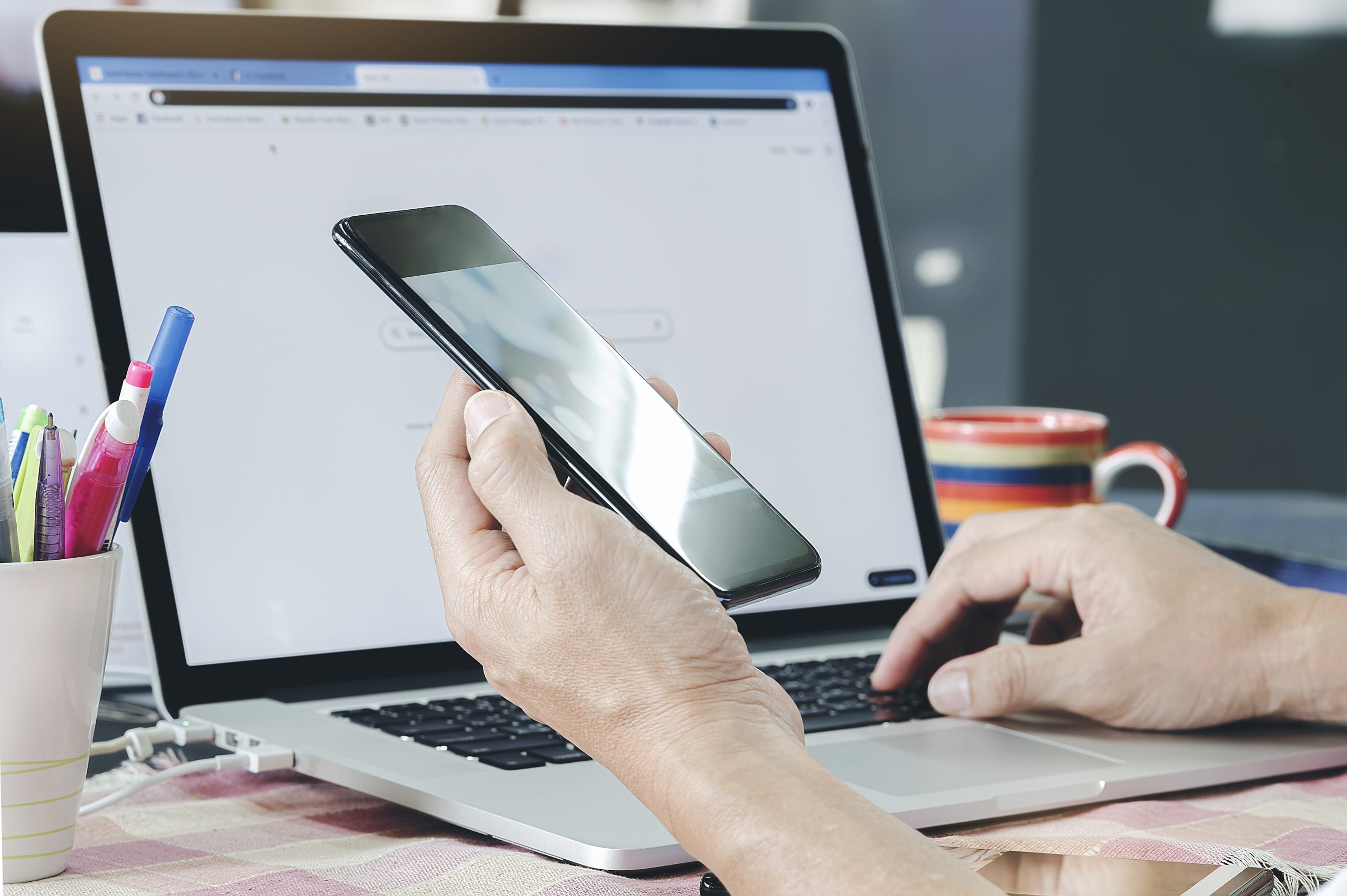 Phone and Laptop